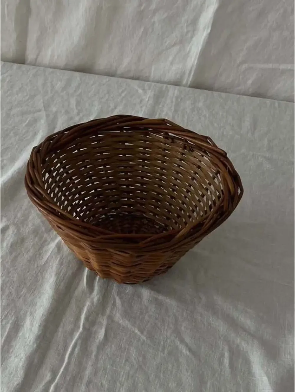 Vintage handmade wicker basket